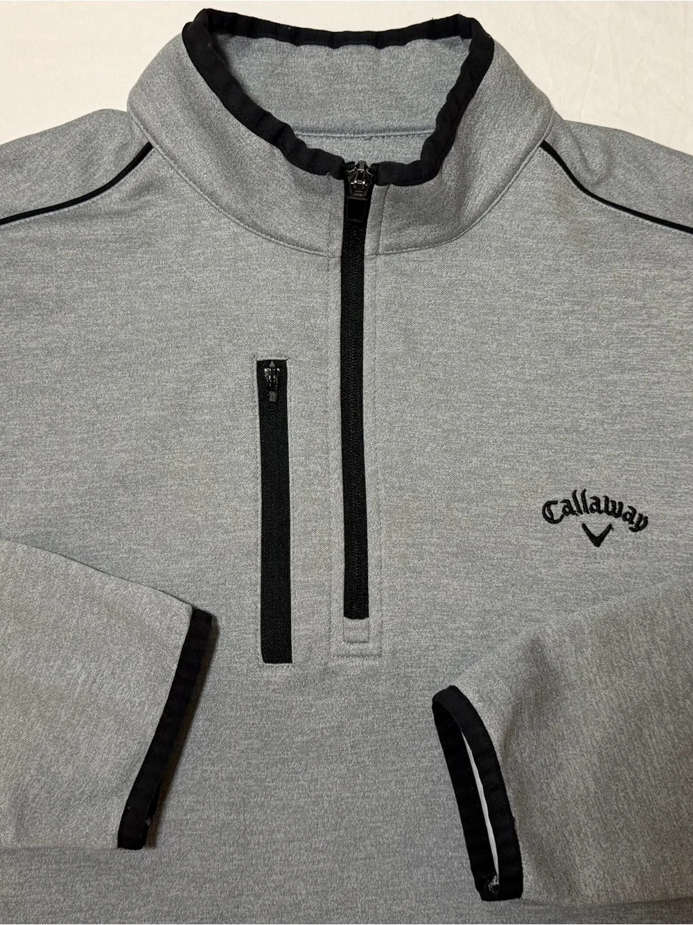 Callaway Men’s Gray Half-Zip Pullover with Black Trim